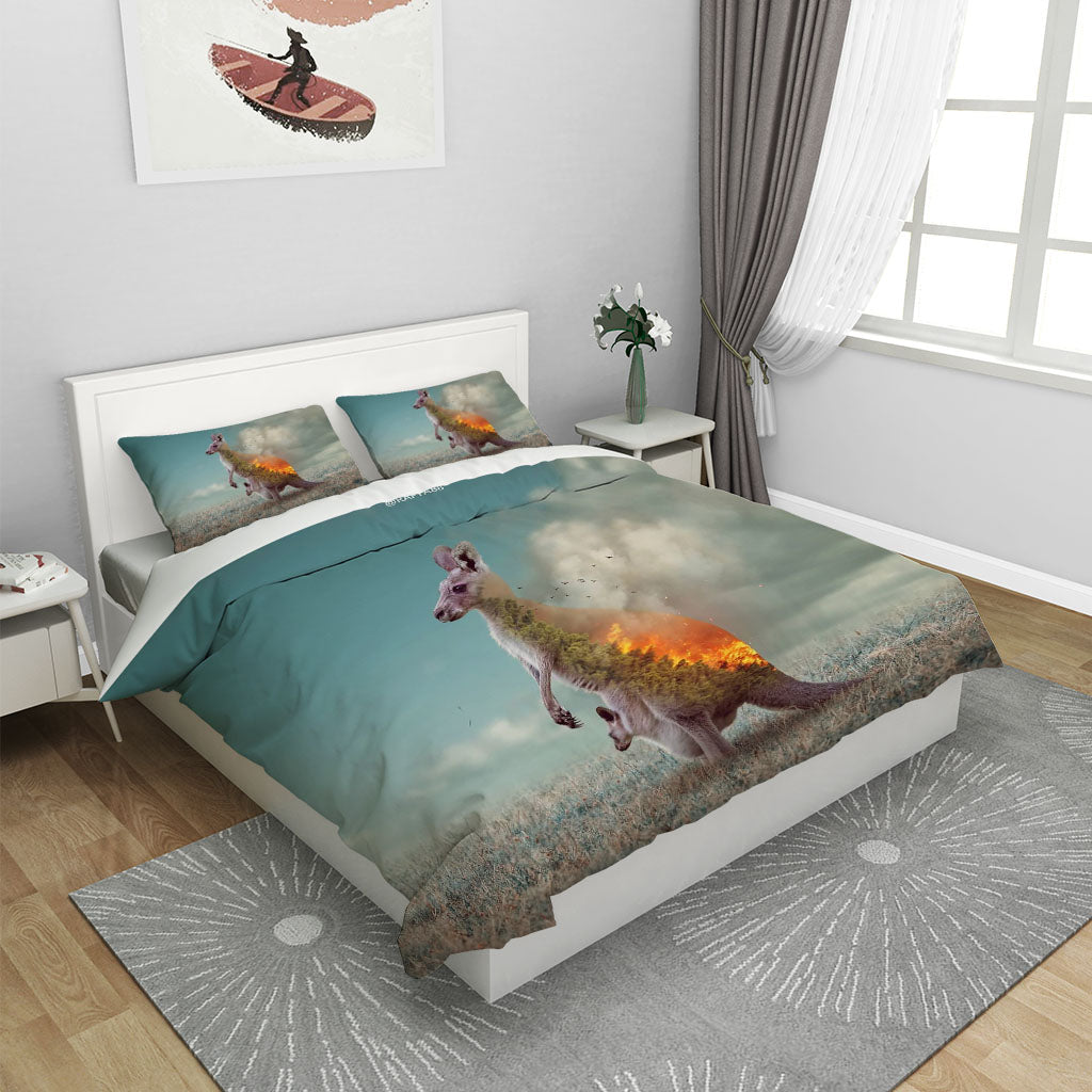 3D Animal Bandicoot Fire Quilt Cover Set Bedding Set Duvet Cover Pillowcases 1128