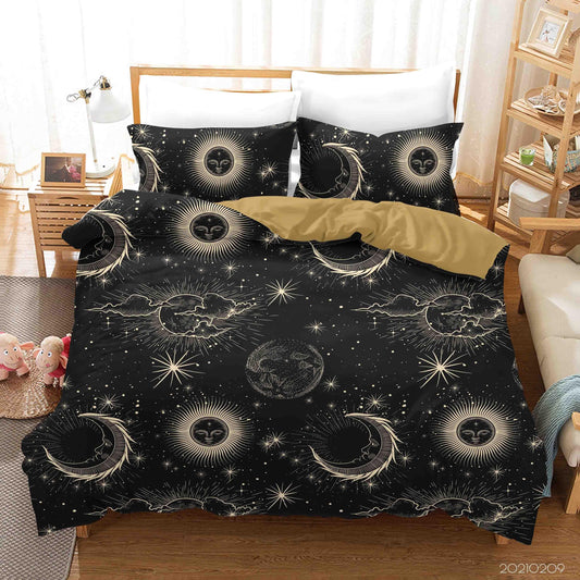 3D Black Space Solar System Quilt Cover Set Bedding Set Duvet Cover Pillowcases 37
