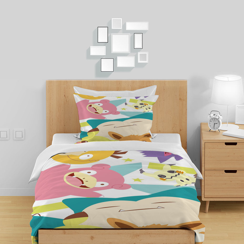 3D Cartoon Pikachu Rabbit Star Monster Quilt Cover Set Bedding Set Duvet Cover Pillowcase 1377