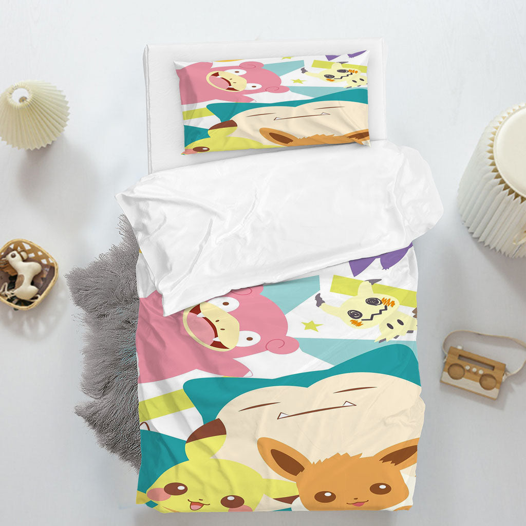 3D Cartoon Pikachu Rabbit Star Monster Quilt Cover Set Bedding Set Duvet Cover Pillowcase 1377