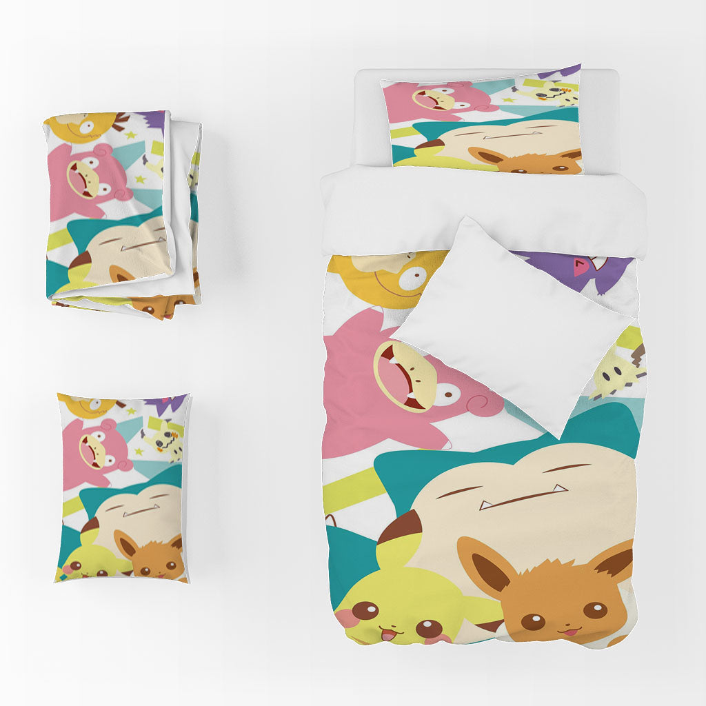 3D Cartoon Pikachu Rabbit Star Monster Quilt Cover Set Bedding Set Duvet Cover Pillowcase 1377