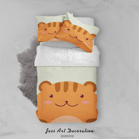 3D Cartoon Cute Animal Cat Quilt Cover Set Bedding Set Duvet Cover Pillowcases WJ 9519