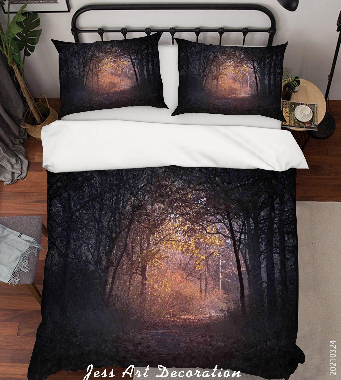 3D Autumn Forest Nature Landscape Quilt Cover Set Bedding Set Duvet Cover Pillowcases 96 LQH