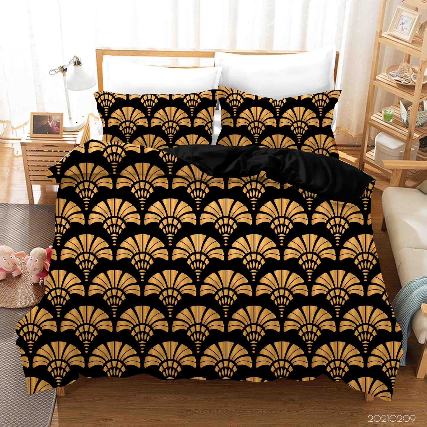 3D Abstract Golden Decoration Pattern Quilt Cover Set Bedding Set Duvet Cover Pillowcases 20