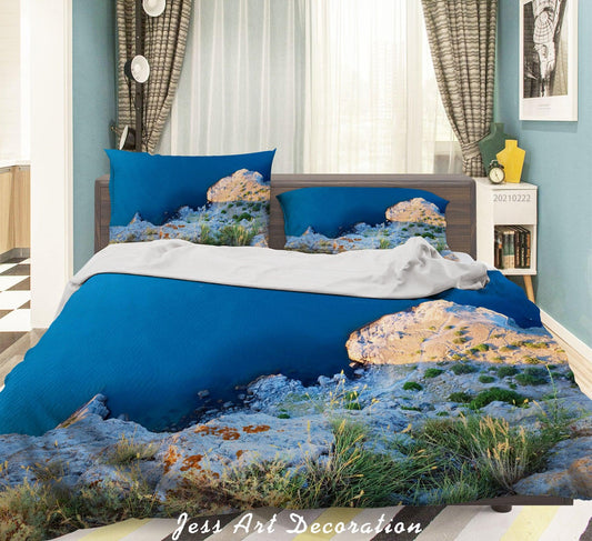 3D Blue Beach Landscape Quilt Cover Set Bedding Set Duvet Cover Pillowcases 201