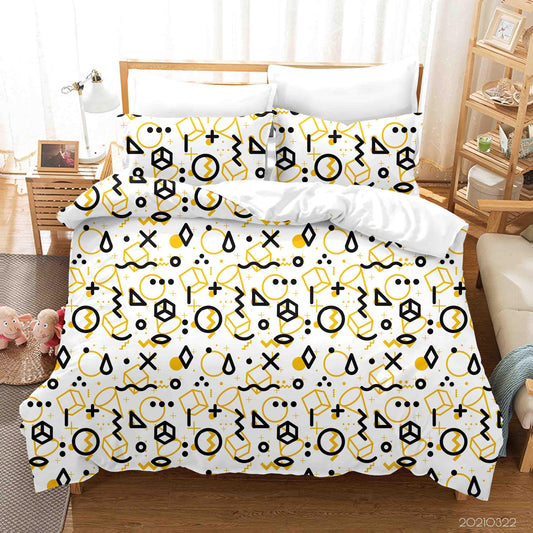 3D Abstract Geometric Pattern Quilt Cover Set Bedding Set Duvet Cover Pillowcases LQH 8