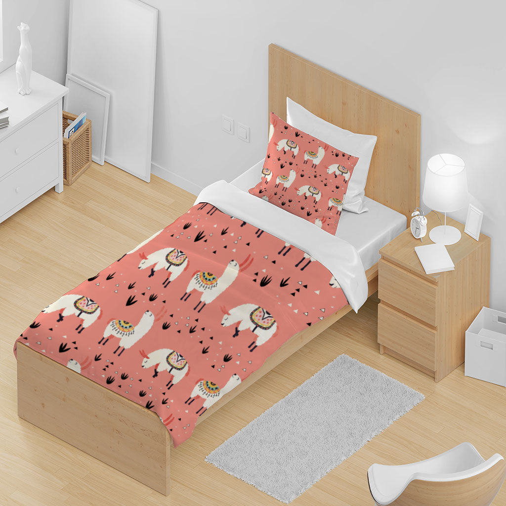 3D Alpaca Grassland Pink Quilt Cover Set Bedding Set Duvet Cover Pillowcases 1259