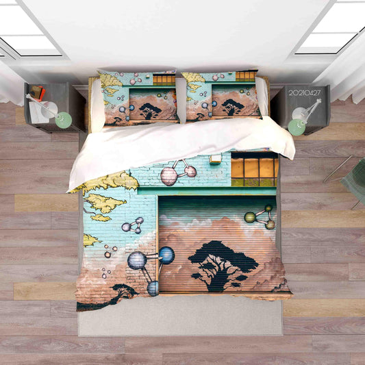 3D Abstract Colored Street Graffiti Quilt Cover Set Bedding Set Duvet Cover Pillowcases 115
