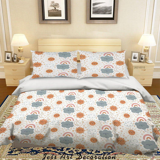 3D Cartoon Cloud Sun Quilt Cover Set Bedding Set Duvet Cover Pillowcases 105