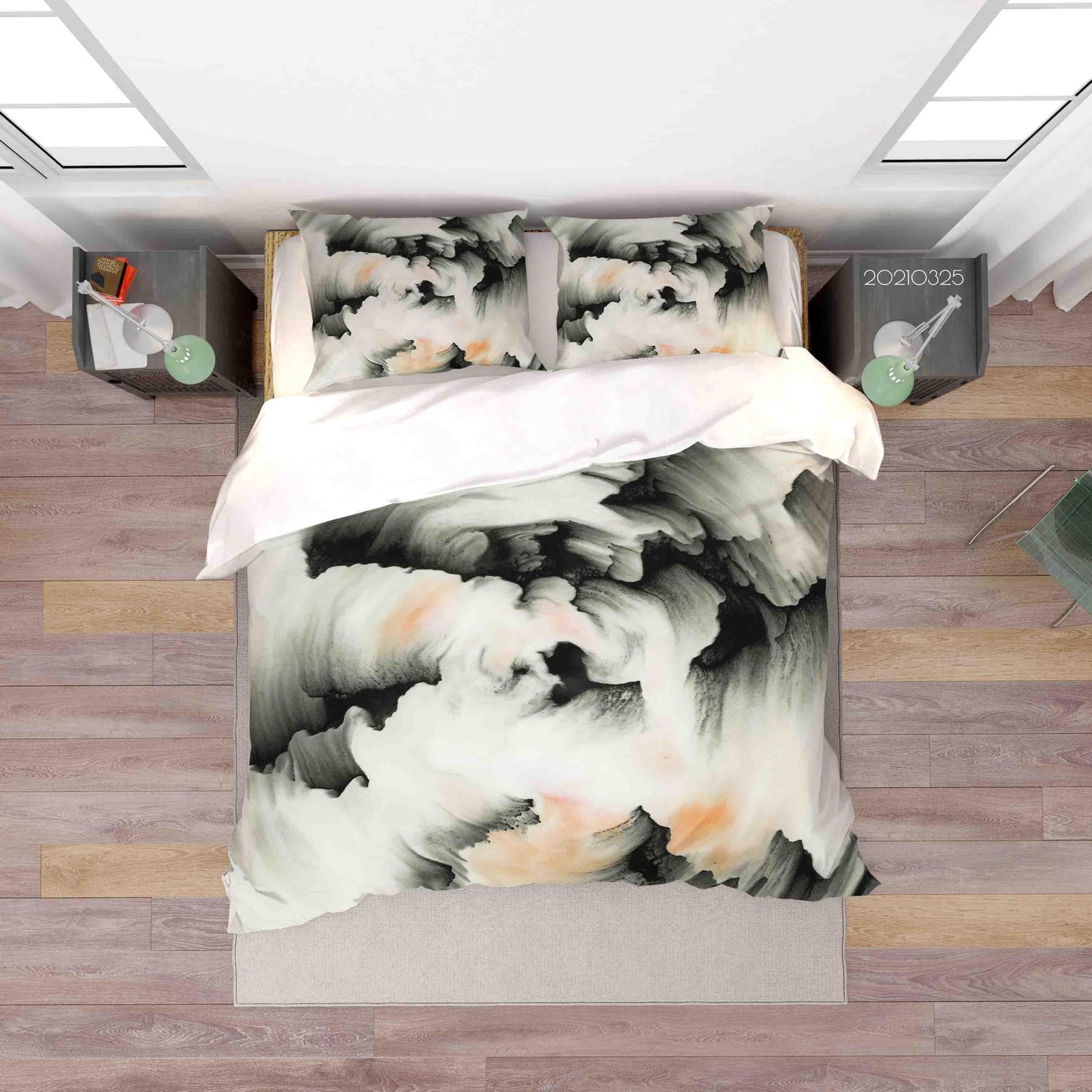 3D Abstract Ink Pattern Quilt Cover Set Bedding Set Duvet Cover Pillowcases 220