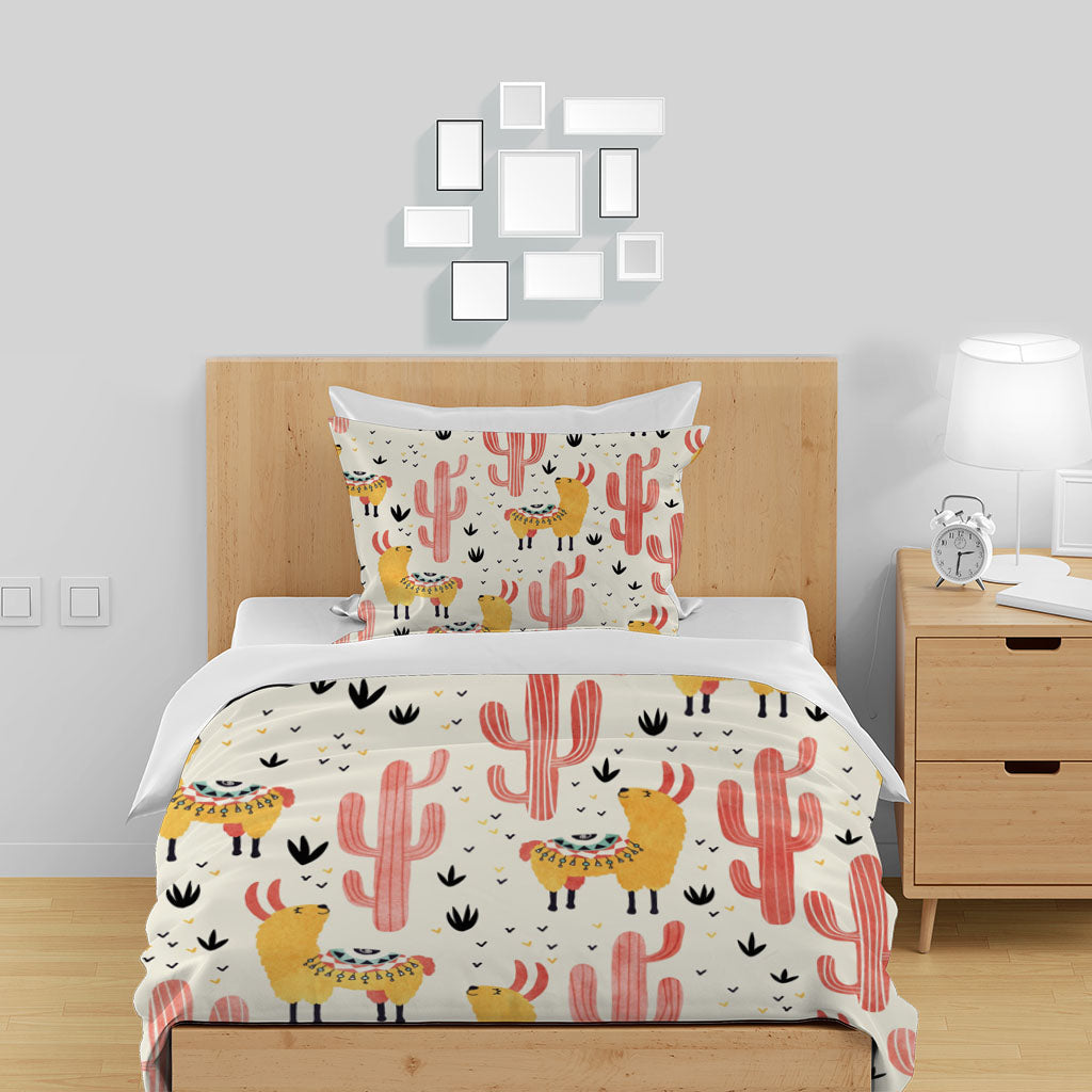 3D Cactus Alpaca Grass Apricot Quilt Cover Set Bedding Set Duvet Cover Pillowcases 1269