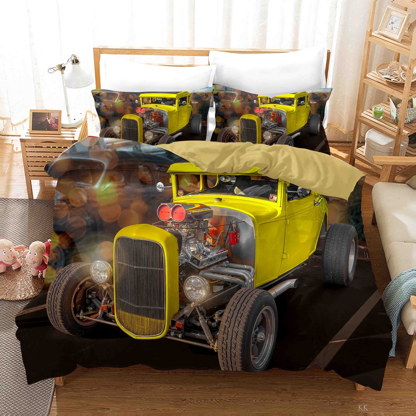 3D Automobile Sunlight Quilt Cover Set Bedding Set Duvet Cover Pillowcase 405