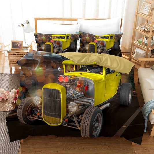 3D Automobile Sunlight Quilt Cover Set Bedding Set Duvet Cover Pillowcase 405