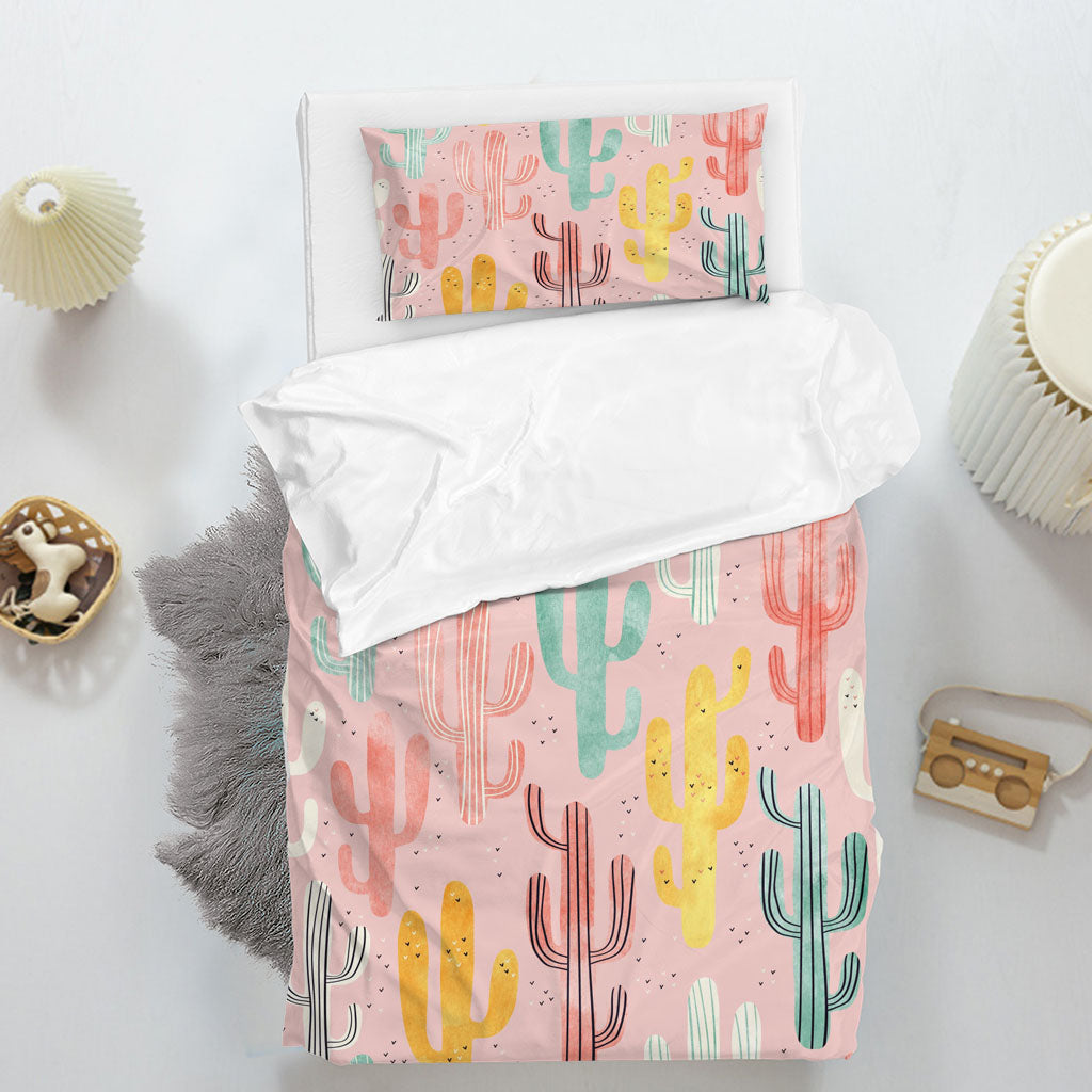 3D Cactus Wave Point Pink Quilt Cover Set Bedding Set Duvet Cover Pillowcases 1273