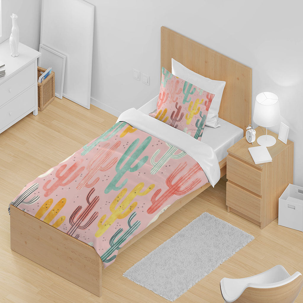 3D Cactus Wave Point Pink Quilt Cover Set Bedding Set Duvet Cover Pillowcases 1273