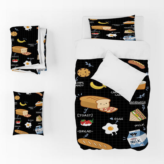 3D Cake Bread Milk Strawberry Quilt Cover Set Bedding Set Duvet Cover Pillowcases 1274