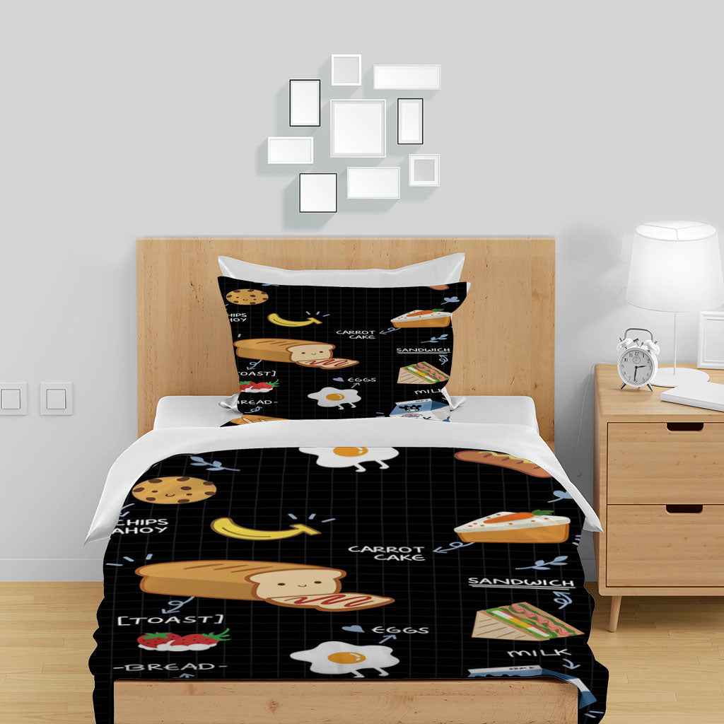 3D Cake Bread Milk Strawberry Quilt Cover Set Bedding Set Duvet Cover Pillowcases 1274