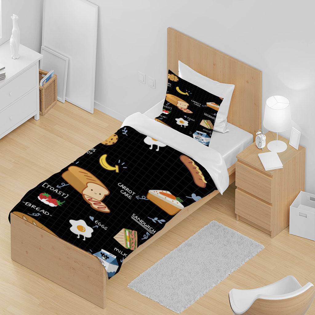 3D Cake Bread Milk Strawberry Quilt Cover Set Bedding Set Duvet Cover Pillowcases 1274