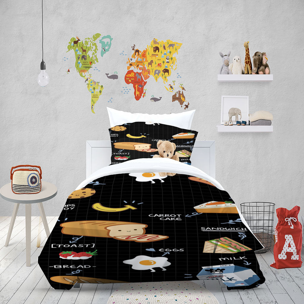 3D Cake Bread Milk Strawberry Quilt Cover Set Bedding Set Duvet Cover Pillowcases 1274