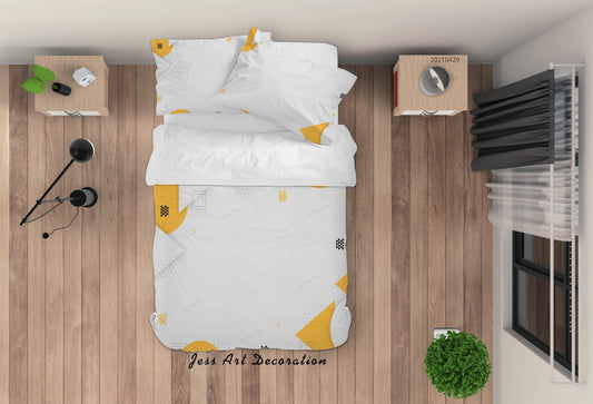3D Abstract Golden Geometry Quilt Cover Set Bedding Set Duvet Cover Pillowcases 223