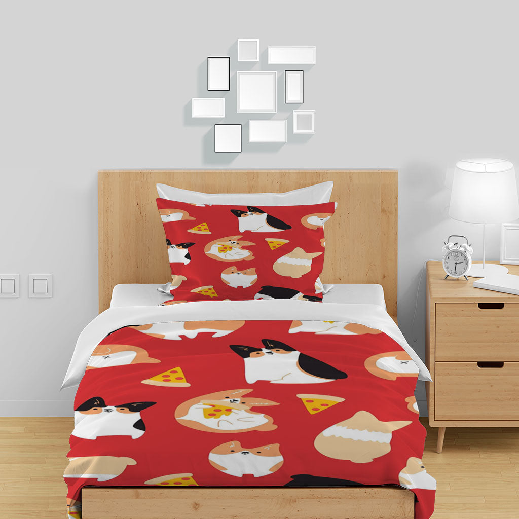 3D Animal Cat Pizza Red Quilt Cover Set Bedding Set Duvet Cover Pillowcases 1278