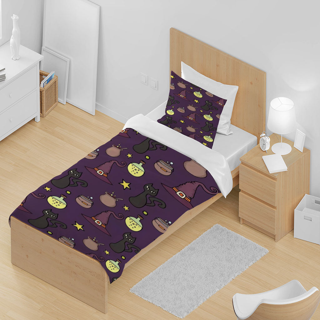 3D Cap Light Cat Purple Star Quilt Cover Set Bedding Set Duvet Cover Pillowcases 1281