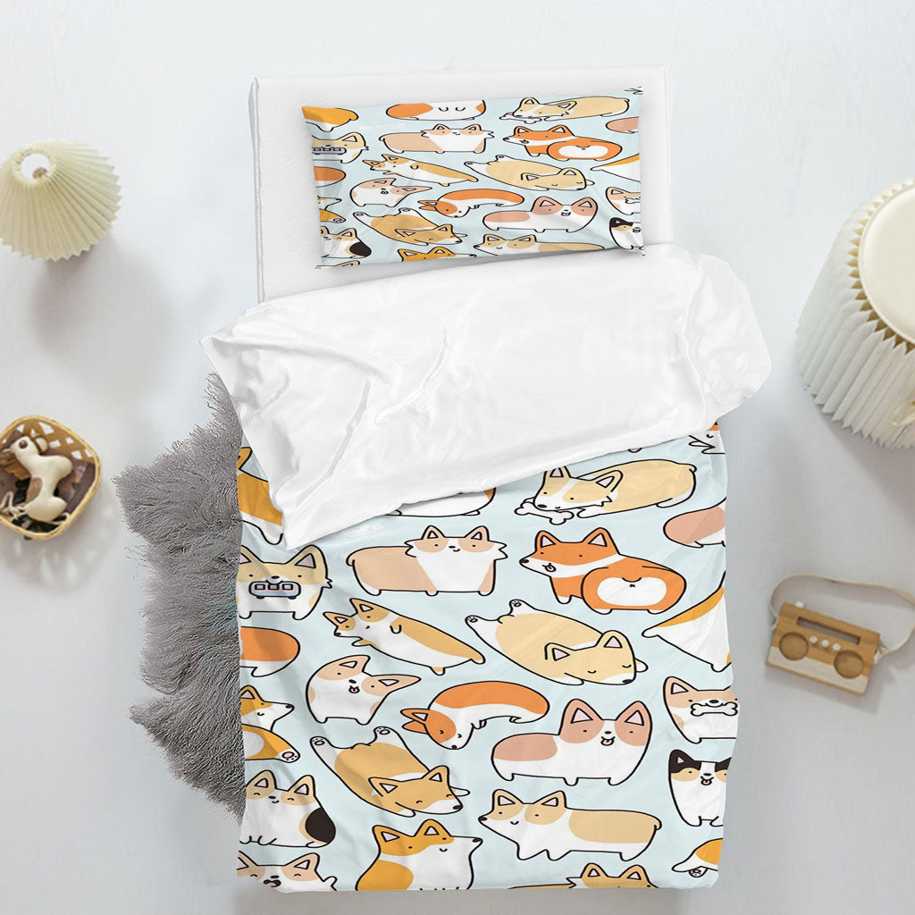 3D Cartoon Dog Blue Quilt Cover Set Bedding Set Duvet Cover Pillowcase 1382