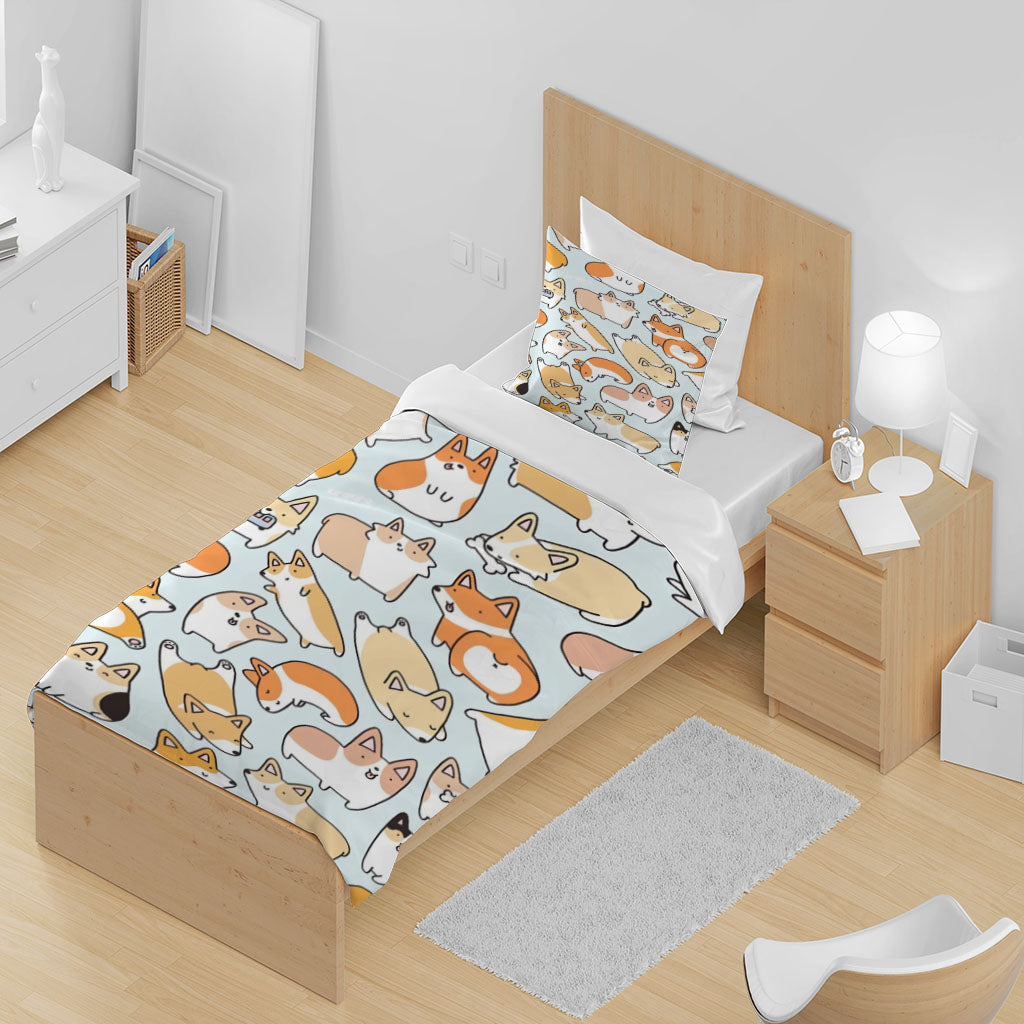 3D Cartoon Dog Blue Quilt Cover Set Bedding Set Duvet Cover Pillowcase 1382