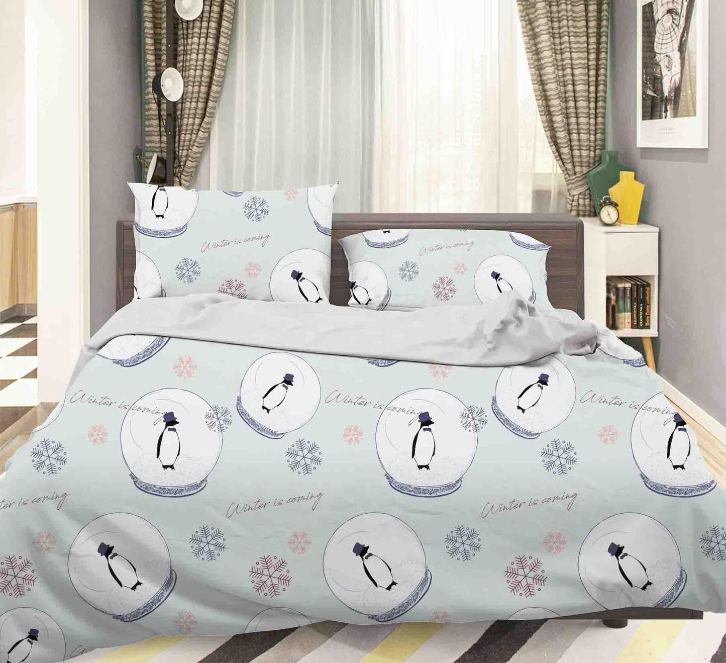 3D Cartoon Penguin Quilt Cover Set Bedding Set Pillowcases 140