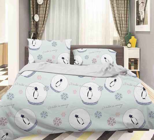 3D Cartoon Penguin Quilt Cover Set Bedding Set Pillowcases 140