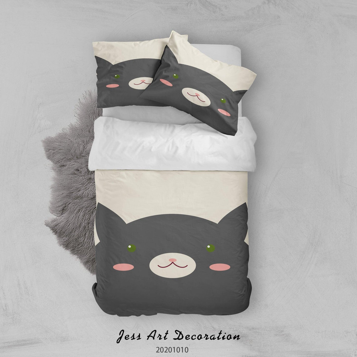 3D Cartoon Cute Animal Bear Quilt Cover Set Bedding Set Duvet Cover Pillowcases WJ 9532