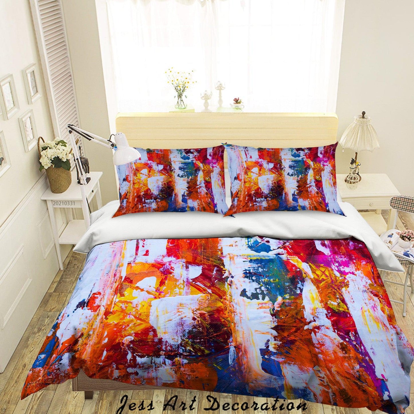 3D Abstract Color Graffiti Quilt Cover Set Bedding Set Duvet Cover Pillowcases 300