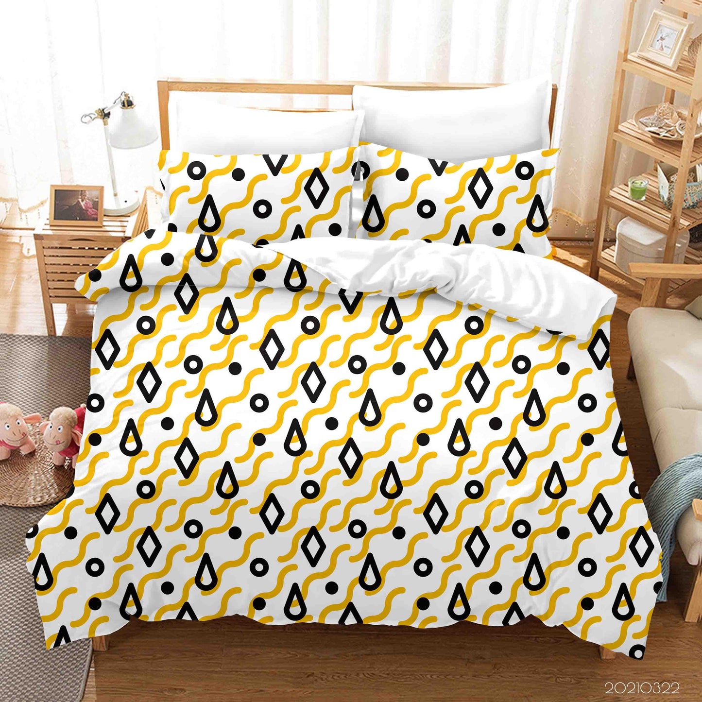 3D Abstract Geometric Pattern Quilt Cover Set Bedding Set Duvet Cover Pillowcases 19 LQH