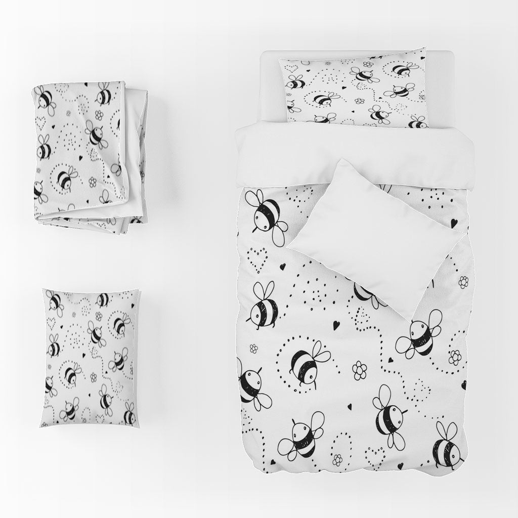 3D Bee Floral Love Wave Point Quilt Cover Set Bedding Set Duvet Cover Pillowcases 1294