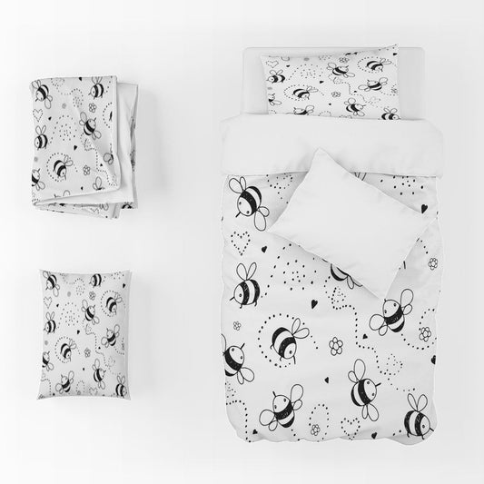 3D Bee Floral Love Wave Point Quilt Cover Set Bedding Set Duvet Cover Pillowcases 1294