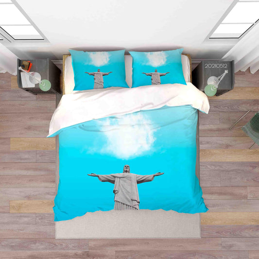 3D Blue Sky Sculpture Quilt Cover Set Bedding Set Duvet Cover Pillowcases 259