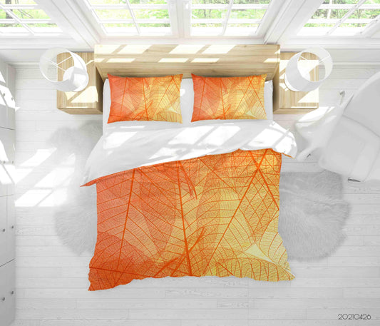 3D Autumn Leaf Texture Quilt Cover Set Bedding Set Duvet Cover Pillowcases 305