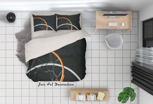 3D Black Basketball Hoop Quilt Cover Set Bedding Set Pillowcases 86