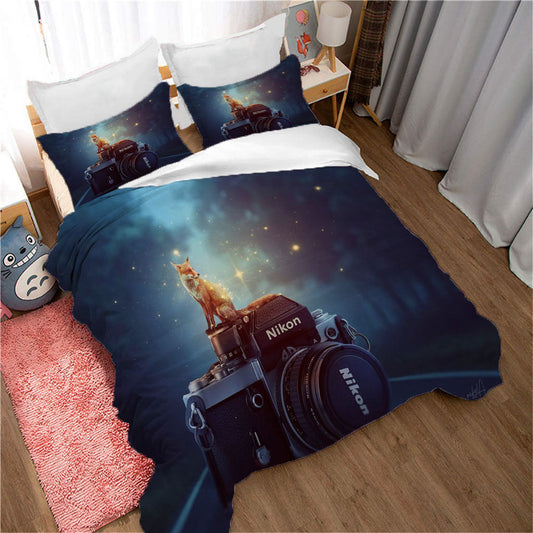 3D Camera Fox Star Quilt Cover Set Bedding Set Duvet Cover Pillowcases 1136