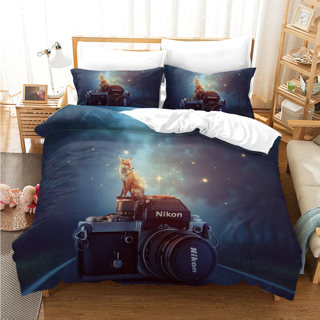 3D Camera Fox Star Quilt Cover Set Bedding Set Duvet Cover Pillowcases 1136