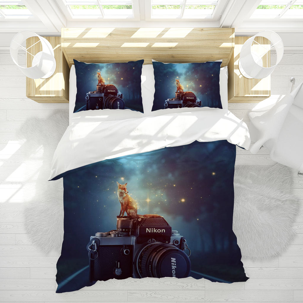 3D Camera Fox Star Quilt Cover Set Bedding Set Duvet Cover Pillowcases 1136