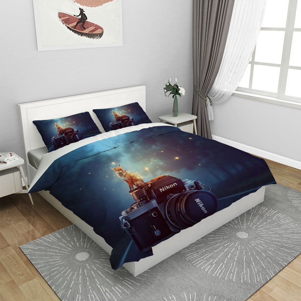 3D Camera Fox Star Quilt Cover Set Bedding Set Duvet Cover Pillowcases 1136