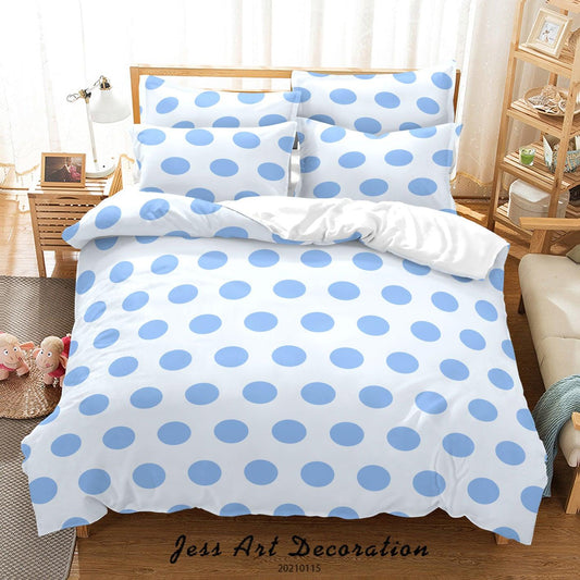 3D Blue Dot Geometry Quilt Cover Set Bedding Set Duvet Cover Pillowcases 24