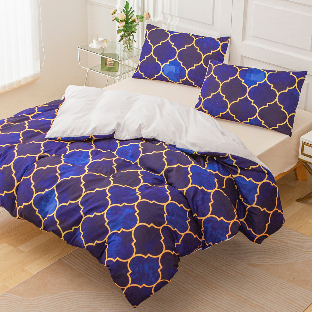 3D Blue Geometric Pattern Quilt Cover Set Bedding Set Duvet Cover Pillowcases 601