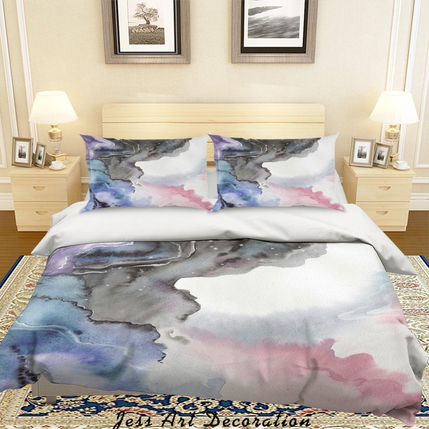 3D Abstract Watercolor Painting Quilt Cover Set Bedding Set Pillowcases 58