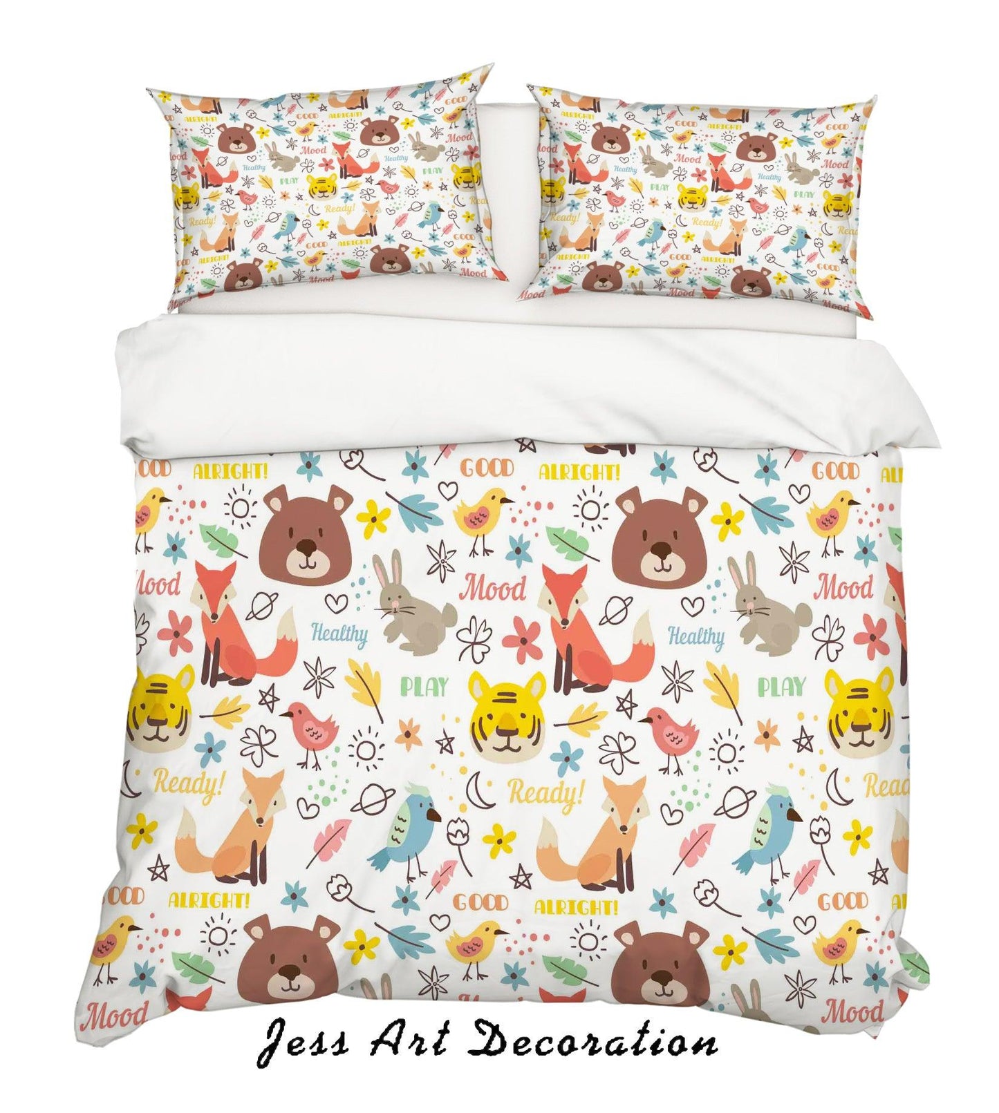 3D Cartoon Animal Quilt Cover Set Bedding Set Pillowcases 5