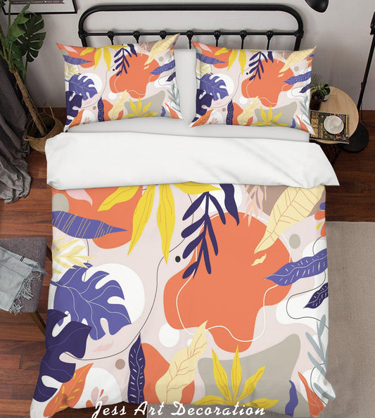 3D Art Leaves Quilt Cover Set Bedding Set Pillowcases 151