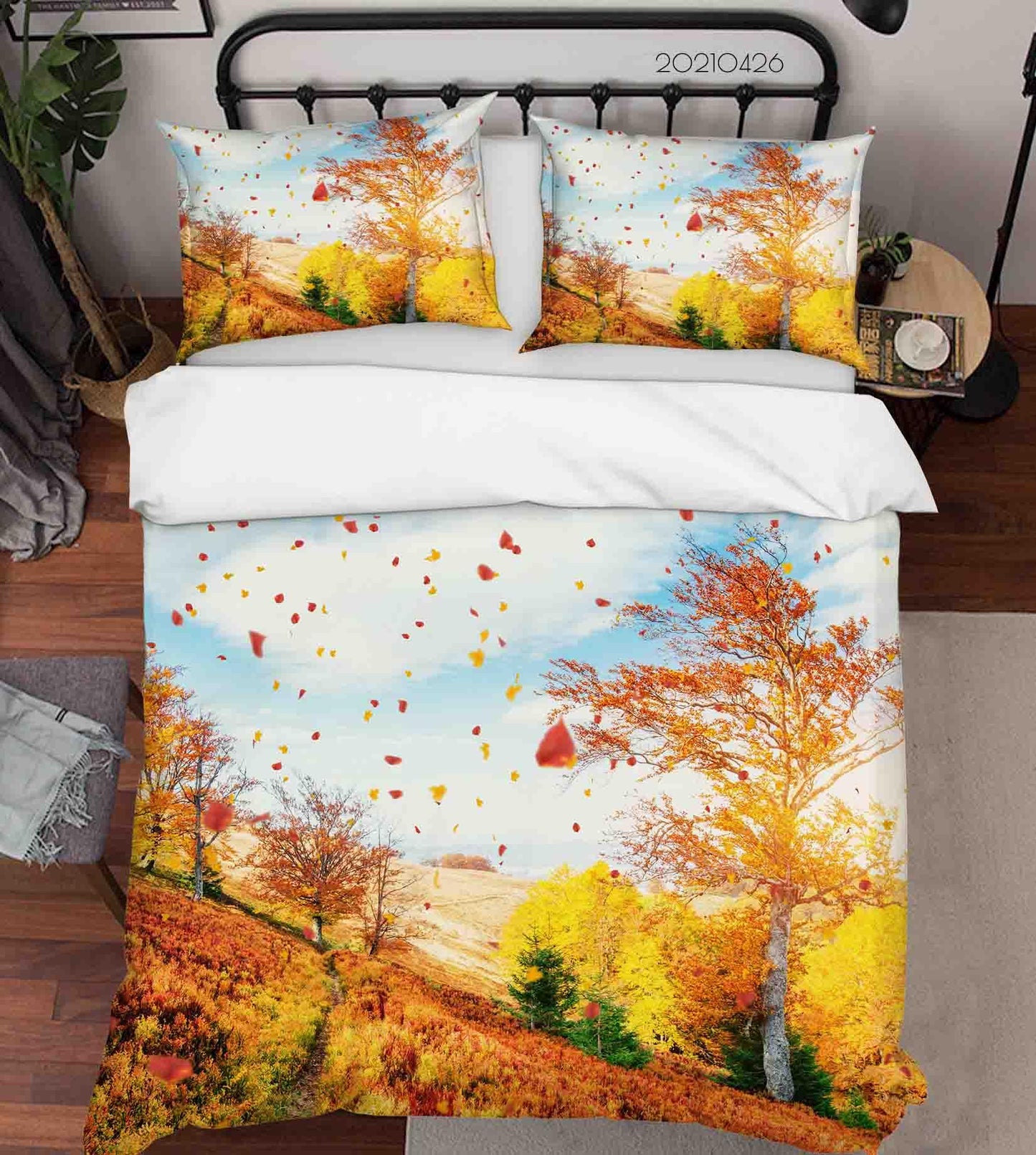 3D Autumn Forest Scenery Quilt Cover Set Bedding Set Duvet Cover Pillowcases 250