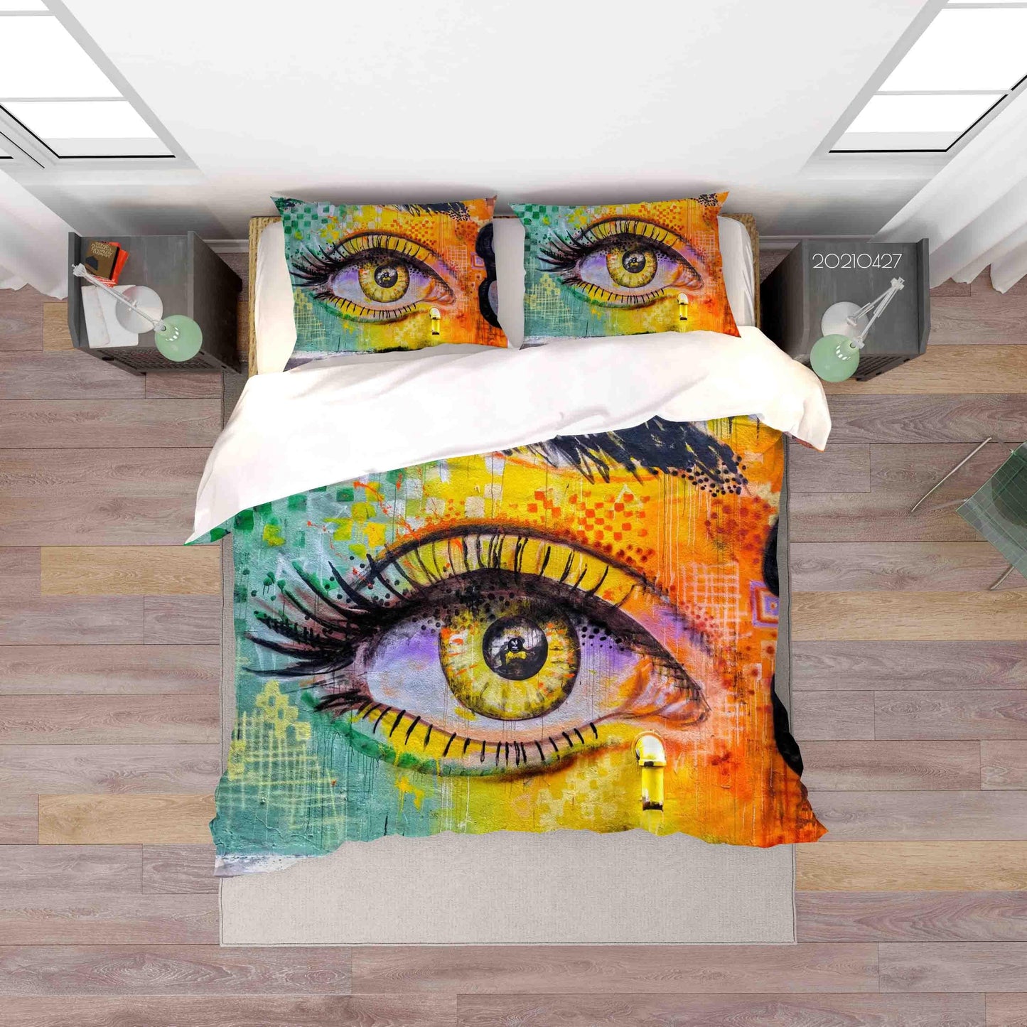 3D Abstract Color Eye Graffiti Quilt Cover Set Bedding Set Duvet Cover Pillowcases 84