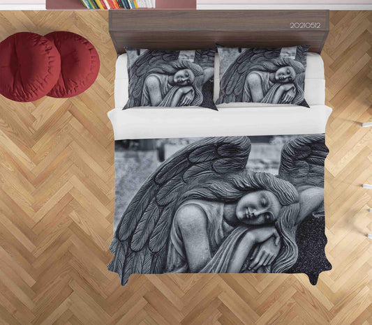 3D Art Angel Sculpture Quilt Cover Set Bedding Set Duvet Cover Pillowcases 202